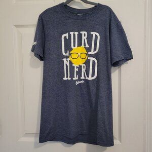 Curd Nerd Cheese Lovers T-shirt L Blue Unisex- Size Small